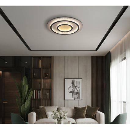 Globo - LED-dimmbare Deckenleuchte LED/60W/230V 3000–6500K Ø 55 cm schwarz + Fernbedienung