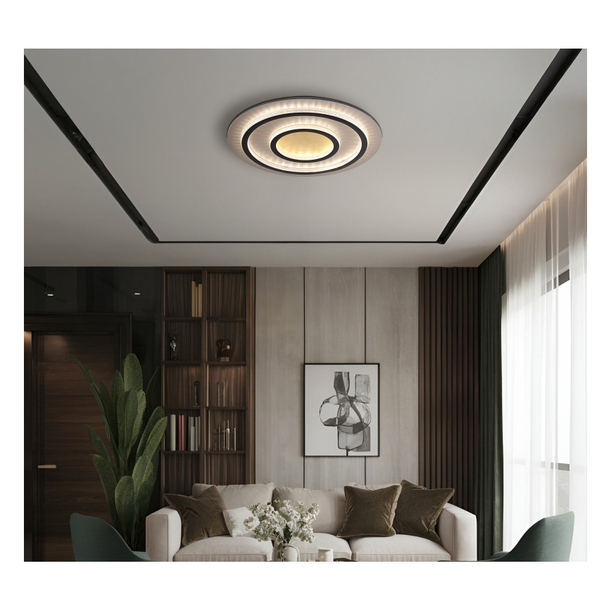 Globo - LED-dimmbare Deckenleuchte LED/60W/230V 3000–6500K Ø 55 cm schwarz + Fernbedienung