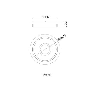 Globo - LED-Deckenleuchte, 8W, 230V, 3000K, Ø 16 cm