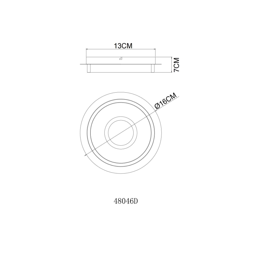 Globo - LED-Deckenleuchte, 8W, 230V, 3000K, Ø 16 cm