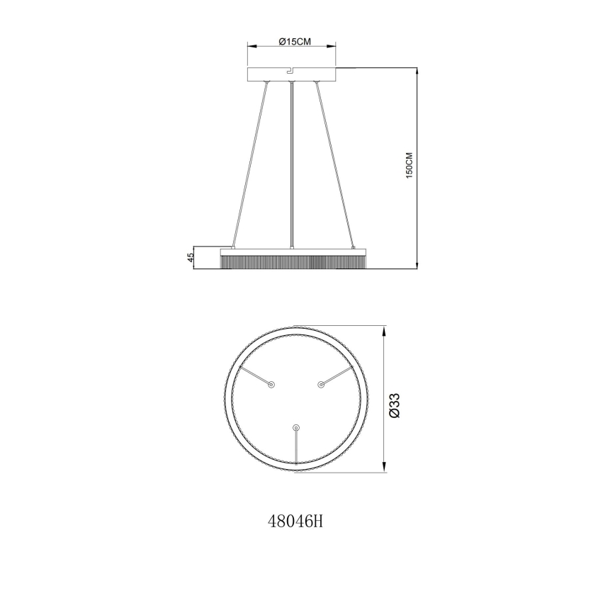 Globo - LED-Pendelleuchte an Kabel, 16 W, 230 V, 3000 K