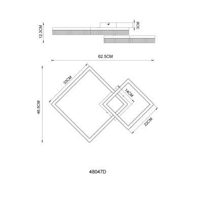 Globo - LED-Deckenleuchte LED/24W/230V 3000K 46,5x62,5 cm