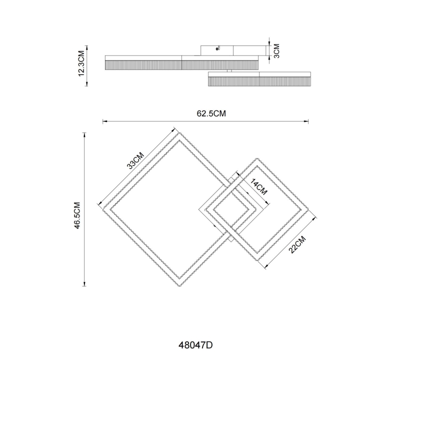 Globo - LED-Deckenleuchte LED/24W/230V 3000K 46,5x62,5 cm