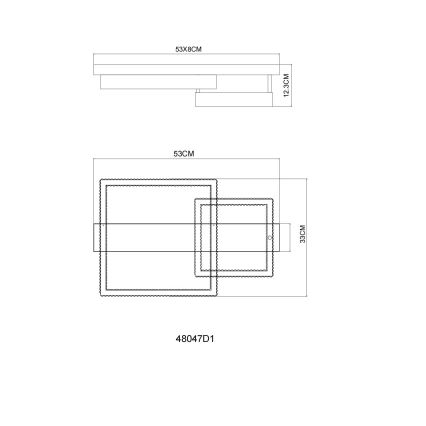 Globo - LED-Deckenleuchte, 24 W, 230 V, 3000 K, 33 × 53 cm