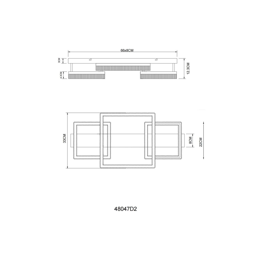 Globo - LED Deckenleuchte LED/40W/230V 3000K 33x66 cm