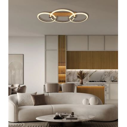 Globo - LED-Deckenleuchte LED/40W/230V 3000K 76,1x38 cm braun