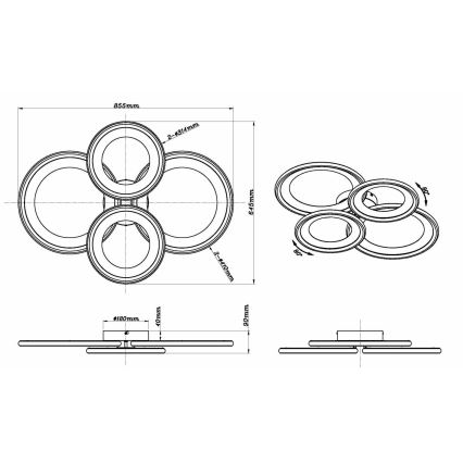 Globo - LED-Deckenleuchte LED/50W/230V 3000K 64,5x85,5 cm