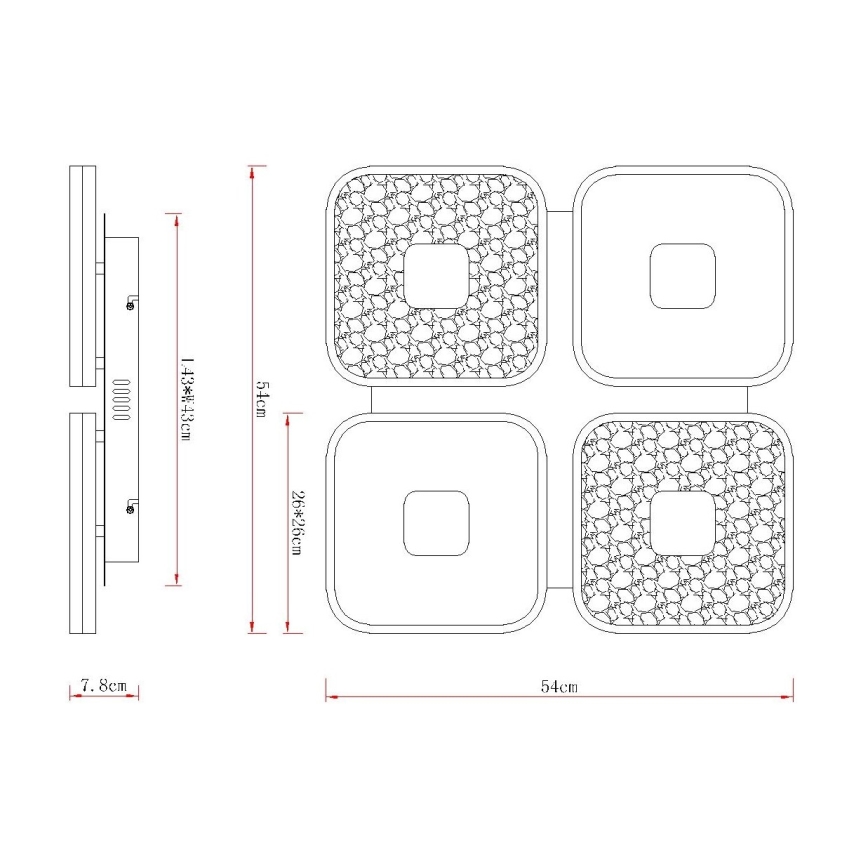 Globo - Dimmbare LED-Deckenleuchte LED/55W/230V 2700-6000K 54x54 cm + Fernbedienung