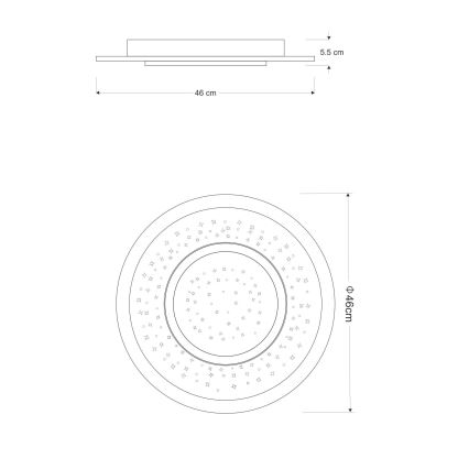 Globo - Dimmbare LED-Deckenleuchte LED/44W/230V 2700-6000K + FB