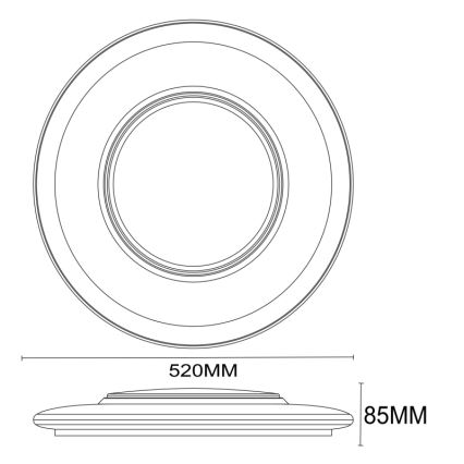 Globo - Dimmbare LED Deckenleuchte CANDIDA LED/48W/230V + Fernbedienung