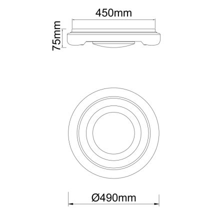 Globo 483111-40 - LED-Deckenleuchte RADA LED/40W/230V 2700/4200/6500K d 49 cm