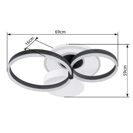 Globo - Dimmbare LED-Deckenleuchte LED/48W/230V 2700-6000K Wi-Fi Tuya + Fernbedienung