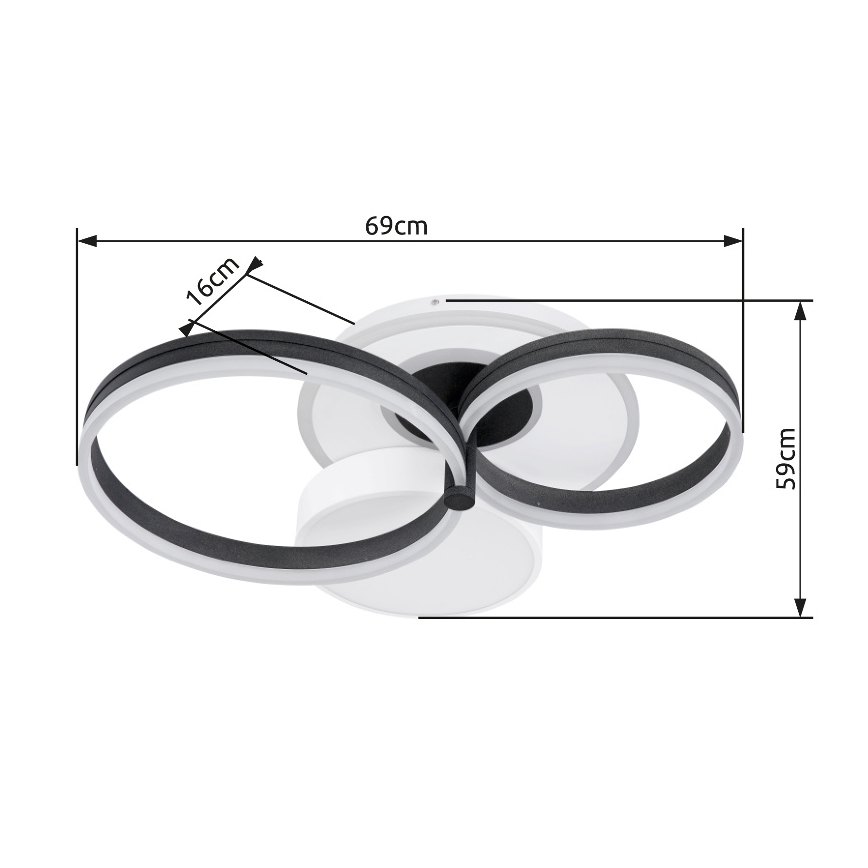 Globo - Dimmbare LED-Deckenleuchte LED/48W/230V 2700-6000K Wi-Fi Tuya + Fernbedienung