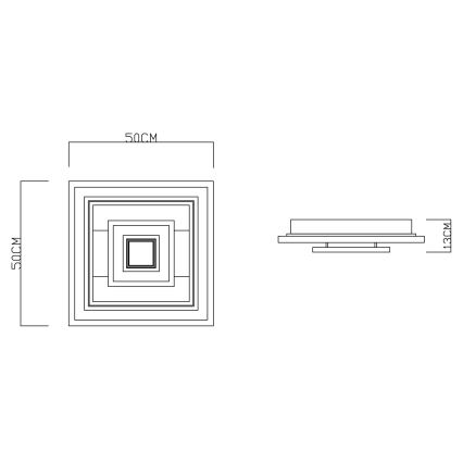 Globo - Dimmbare LED-Deckenleuchte LED/50W/230V 2700/4000/6000K + Fernbedienung