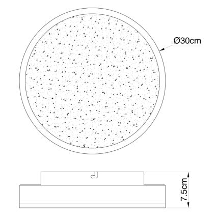 Globo - LED Deckenleuchte LED/24W/230V Durchschn. 30 cm schwarz