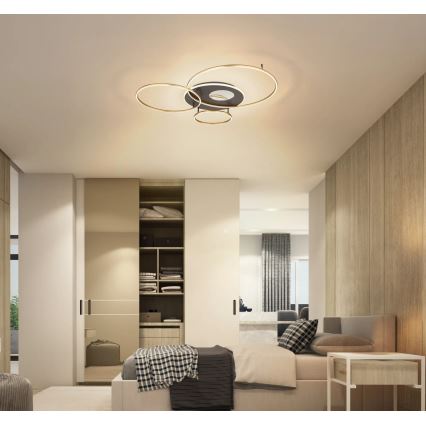 Globo - LED dimmbare Deckenleuchte LED/54W/230V 2700-6500K 90x70 cm Anthrazit/Gold + Fernbedienung