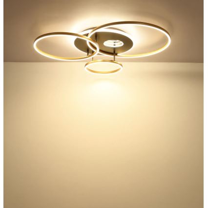 Globo - LED dimmbare Deckenleuchte LED/54W/230V 2700-6500K 90x70 cm Anthrazit/Gold + Fernbedienung