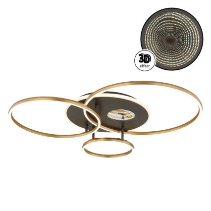 Globo - LED dimmbare Deckenleuchte LED/54W/230V 2700-6500K 90x70 cm Anthrazit/Gold + Fernbedienung