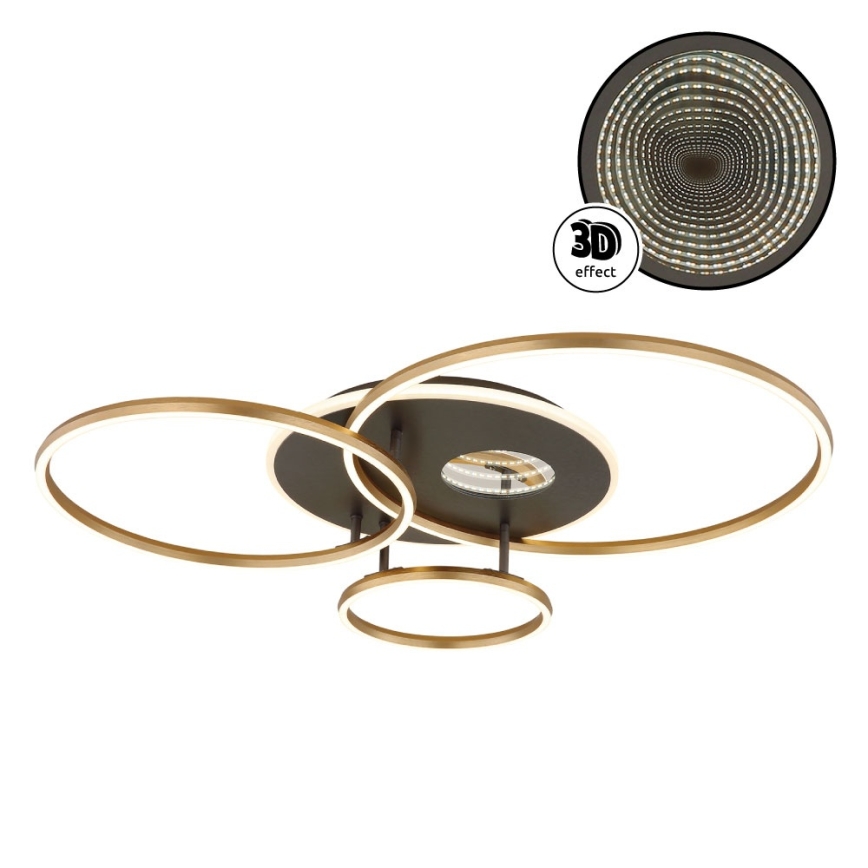 Globo - LED dimmbare Deckenleuchte LED/54W/230V 2700-6500K 90x70 cm Anthrazit/Gold + Fernbedienung