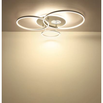 Globo - Dimmbare LED-Deckenleuchte LED/54W/230V 2700-6500K 90x70 cm silber + Fernbedienung