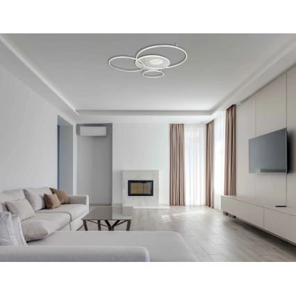 Globo - Dimmbare LED-Deckenleuchte LED/70W/230V 2700-6500K Wi-Fi Tuya mattchrom + Fernbedienung