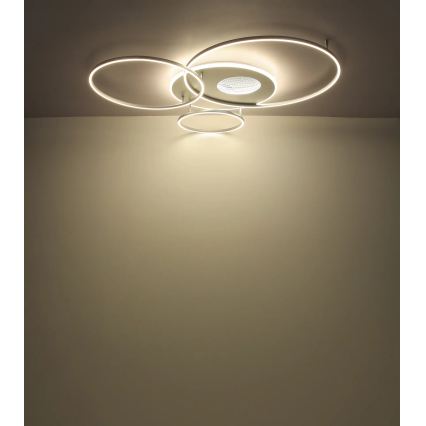 Globo - Dimmbare LED-Deckenleuchte LED/70W/230V 2700-6500K Wi-Fi Tuya mattchrom + Fernbedienung