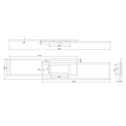 Globo - Dimmbare LED-Deckenleuchte LED/42W/230V 2700-6500K 19,6x96 cm schwarz + Fernbedienung