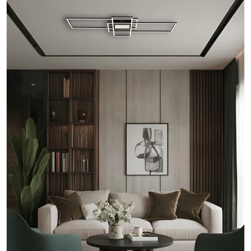 Globo - Dimmbare LED-Deckenleuchte LED/60W/230V 2700-6500K 42x110,8 cm schwarz + Fernbedienung