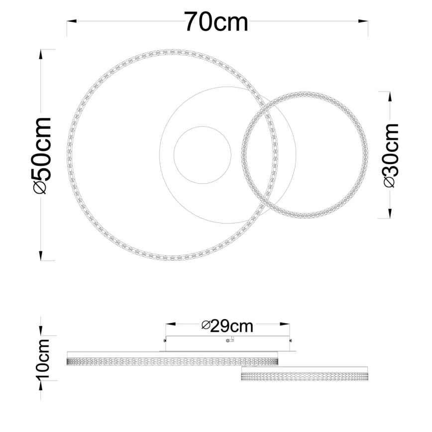 Globo - LED-Deckenleuchte LED/30W/230V 3000K 70x50 cm beige