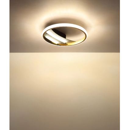 Globo - LED-Deckenleuchte, 12 W, 230 V, 3000/4000/6000 K, Ø 29,5 cm, goldfarben
