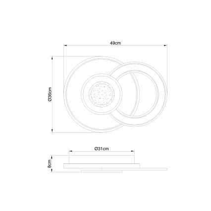 Globo - Dimmbare LED-Deckenleuchte LED/36W/230V 2700-6000K + Fernbedienung