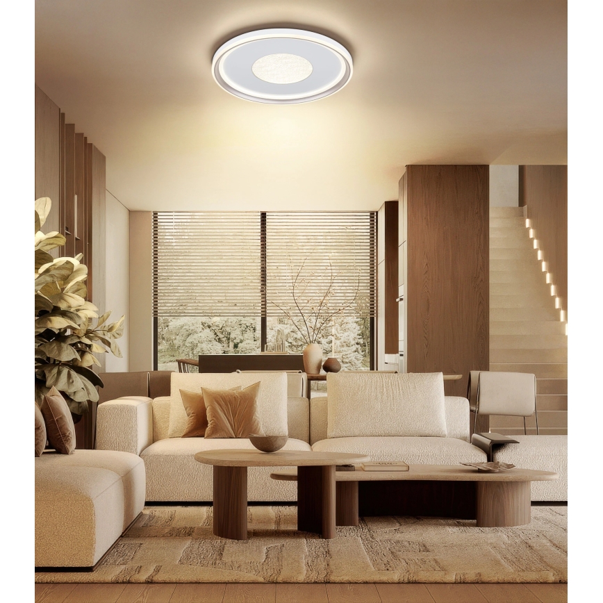 Globo - Dimmbare LED-Deckenleuchte LED/60W/230V 2700-6000K Ø 59 cm Weiß/Creme + Fernbedienung