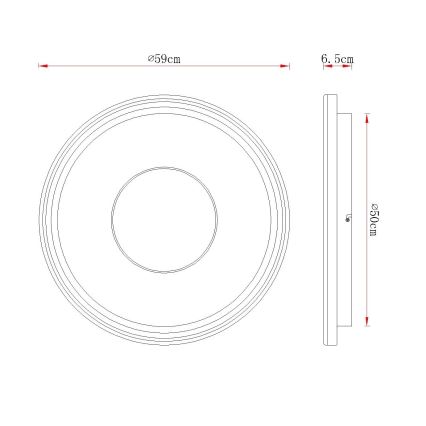 Globo - Dimmbare LED-Deckenleuchte LED/60W/230V 2700-6000K Ø 59 cm Weiß/Creme + Fernbedienung