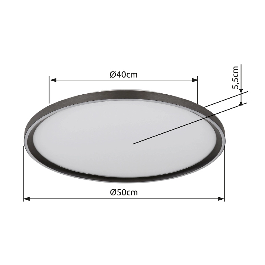Globo - Dimmbare LED-Deckenleuchte LED/48W/230V 2700-6000K + Fernbedienung d 50 cm