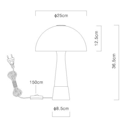 Globo - Tischlampe 1xE27ILLU/40W/230V weiß