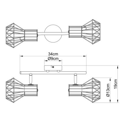 Globo - Spotleuchte 2xE27/40W/230V