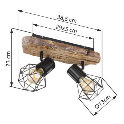Globo - Deckenstrahler 2xE27/60W/230V
