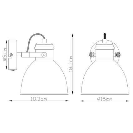 Globo - Wandstrahler 1xE27/40W/230V