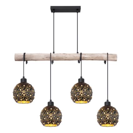Globo 54029-4H - Pendelleuchte an Kabel JODIE 4xE27/40W/230V beige/schwarz