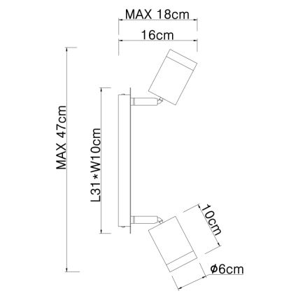 Globo - Deckenstrahler 2xE27/60W/230V