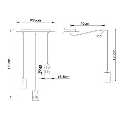 Globo - Hängeleuchte 3xE27/60W/230V Spinne