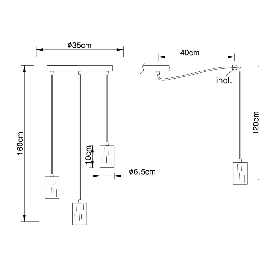 Globo - Hängeleuchte 3xE27/60W/230V Spinne