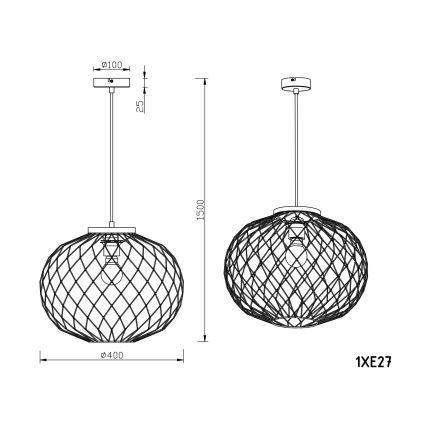 Globo - Hängeleuchte 1xE27/60W/230V