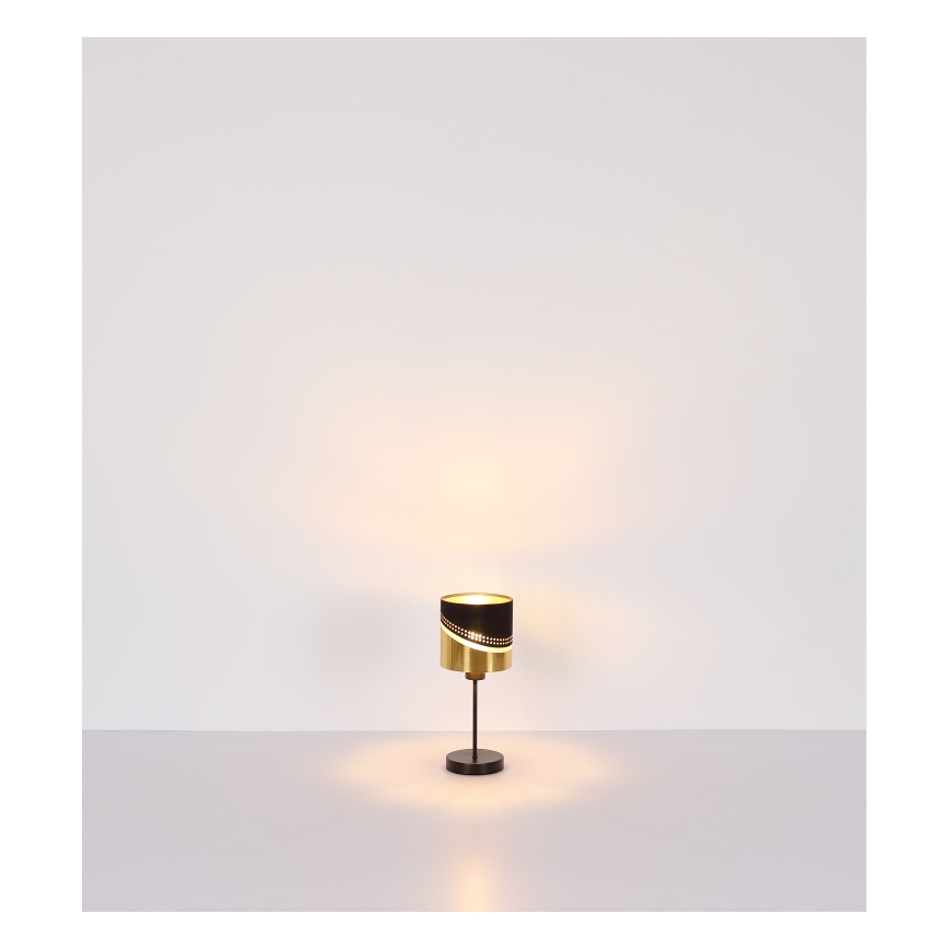Globo - Tischleuchte 1xE27/40W/230V d 16 cm schwarz/golden