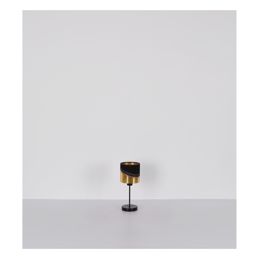 Globo - Tischleuchte 1xE27/40W/230V d 16 cm schwarz/golden