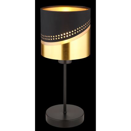 Globo - Tischleuchte 1xE27/40W/230V d 16 cm schwarz/golden