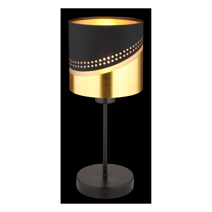 Globo - Tischleuchte 1xE27/40W/230V d 16 cm schwarz/golden