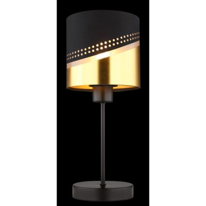 Globo - Tischleuchte 1xE27/40W/230V d 16 cm schwarz/golden