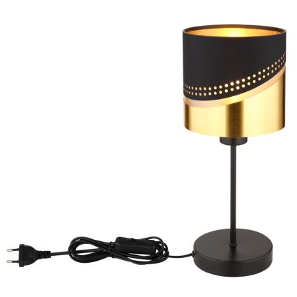 Globo - Tischleuchte 1xE27/40W/230V d 16 cm schwarz/golden