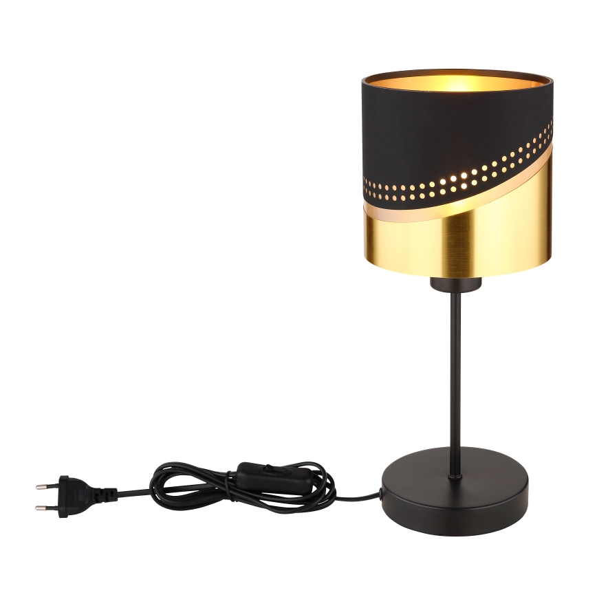 Globo - Tischleuchte 1xE27/40W/230V d 16 cm schwarz/golden